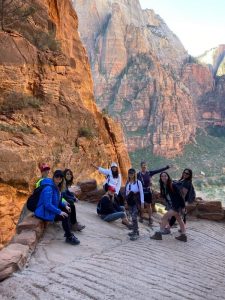 Angels Landing Group shot - Woman beyond the table